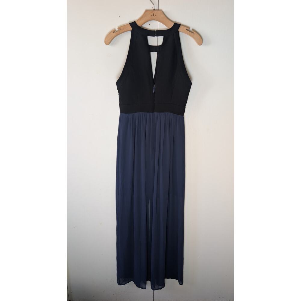 BCBGeneration Navy Maxi With Black Lace Bodice Size 0 - Picture 3 of 16